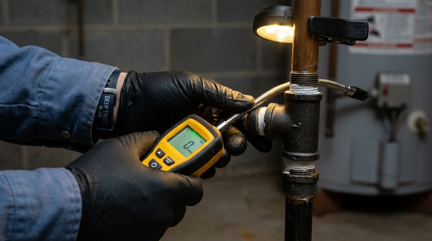 Gas leak detection with electronic sniffer by Johns Plumbing LLC in Charles Town
