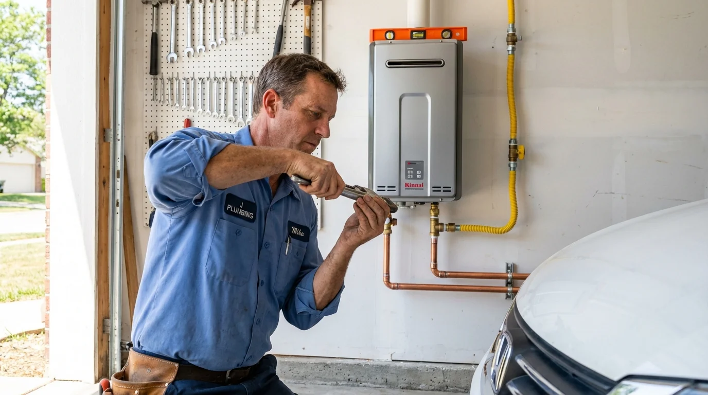 Tankless water heater installation by a Johns Plumbing LLC plumber in Charles Town